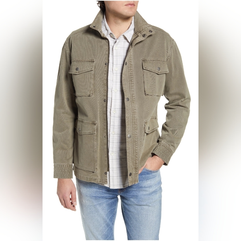 Rails Porter Field Utility Jacket Men  in Sage Green Pockets Full Zip Large